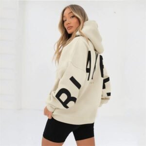 Luźna Bluza z Kapturem Damska | Oversize Casual Hoodie – Biały
