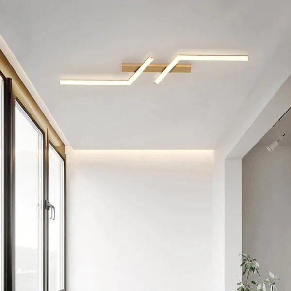 Złota geometryczna lampa sufitowa LED – 60–120 cm