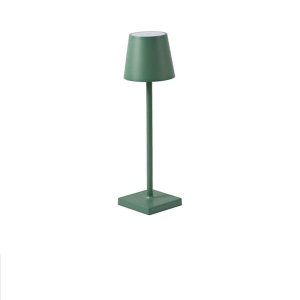 Smukła zielona lampa stołowa LED ze sterowaniem dotykowym