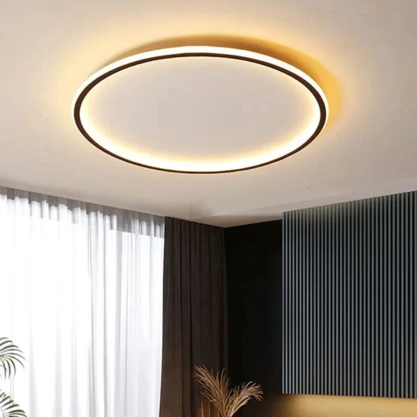 Okrągła lampa sufitowa LED – czarna