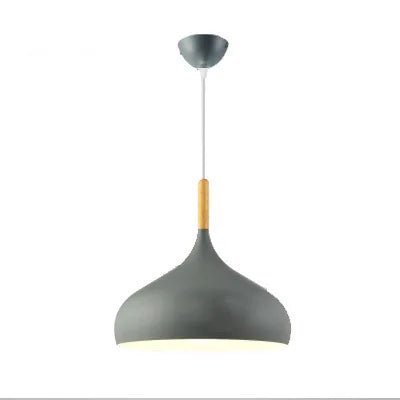Lampa wisząca z zaokrąglonym kloszem, szara, 24 × 25 cm