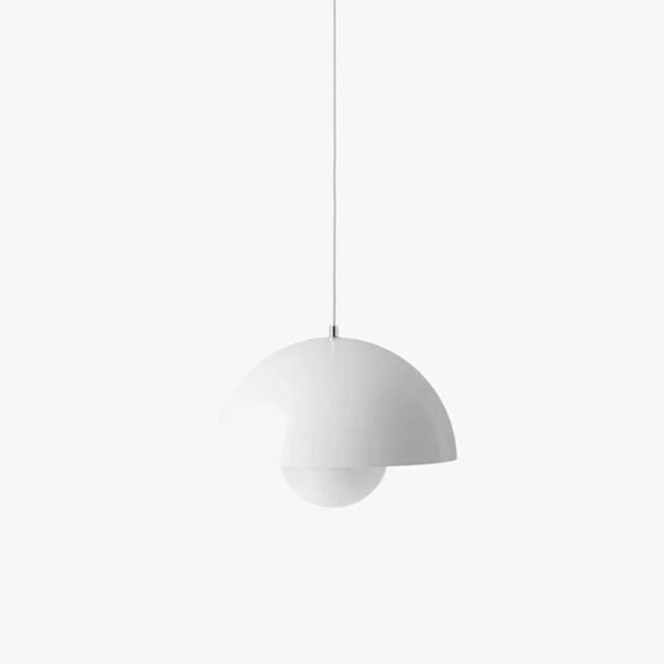 Biała półkulista lampa wisząca z gwintem E27