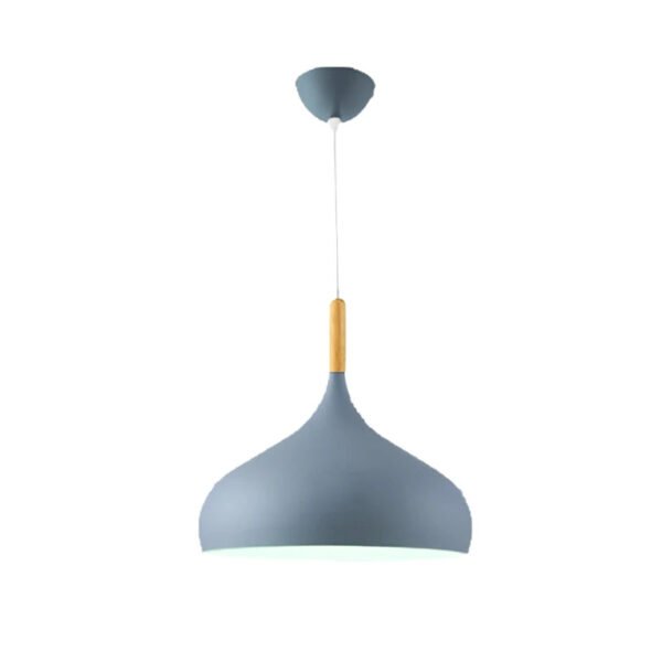 Lampa wisząca z zaokrąglonym kloszem, niebieska, 24 × 25 cm