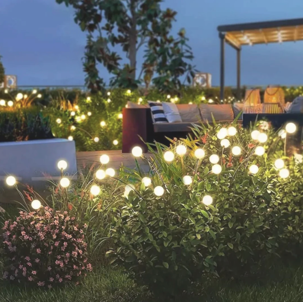 Ogrodowa lampa solarna LED z kulami na elastycznych ramionach