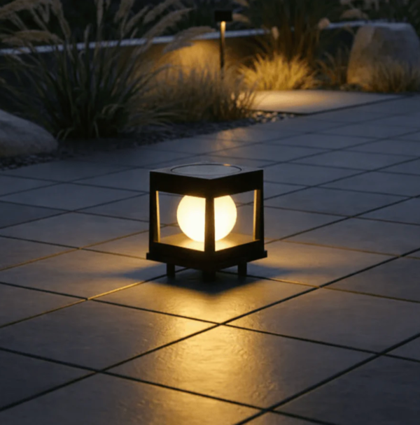 Kwadratowa solarna lampa ogrodowa LED do przestrzeni zewnętrznych