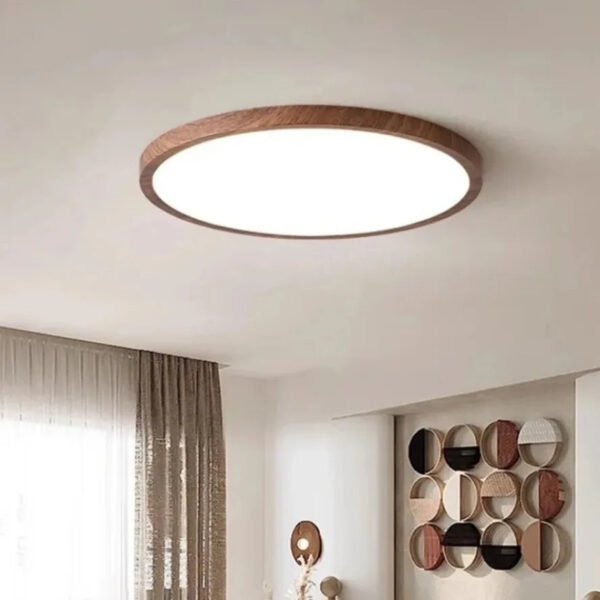 Okrągła lampa sufitowa LED z ciemnym obramowaniem