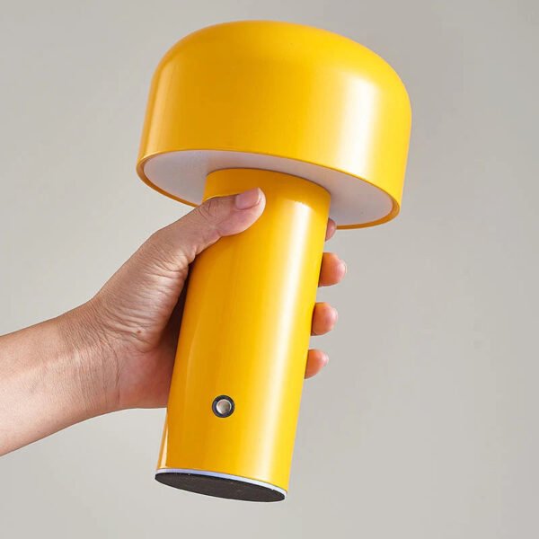 Ładowana lampa stołowa LED w kształcie grzybka – żółta