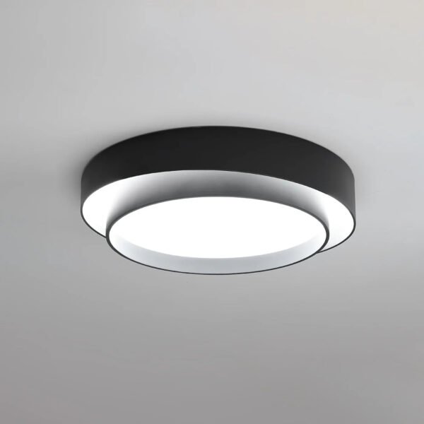 Czarny okrągły plafon sufitowy LED – 3 rozmiary