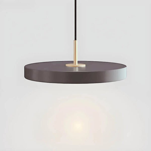 Szara okrągła lampa wisząca LED, wys. 25 cm, śr. 30 lub 40 cm