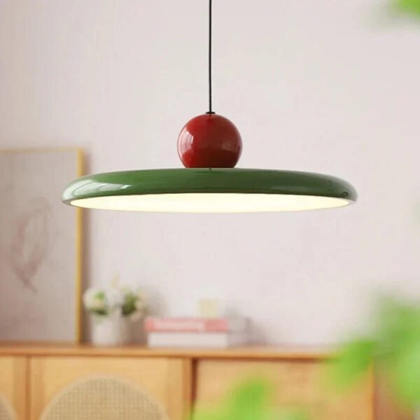 Zielona lampa wisząca LED z regulowanym zawieszeniem