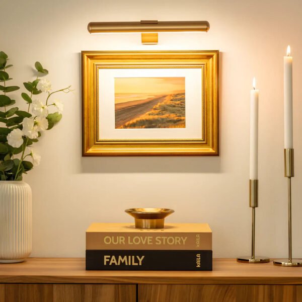 Złota ładowalna lampa LED do obrazów 30 cm
