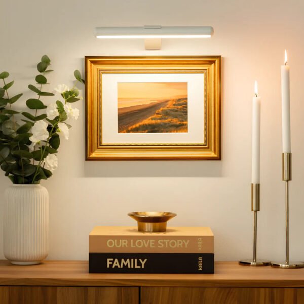 Biała ładowalna lampa LED do obrazów 30 cm