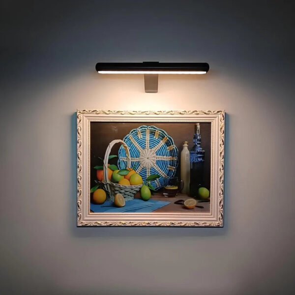 Czarna ładowalna lampa LED do obrazów 30 cm