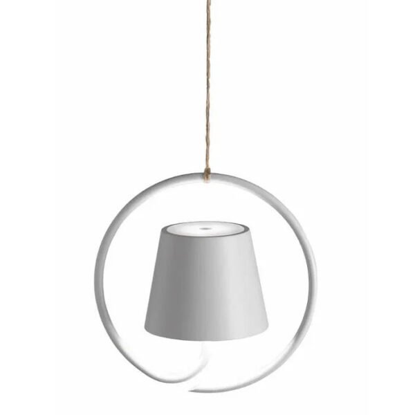Biała bezprzewodowa lampa wisząca LED z funkcją ściemniania