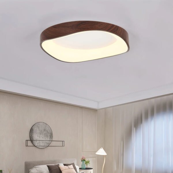 Natynkowa lampa sufitowa LED, wykończenie w kolorze orzecha