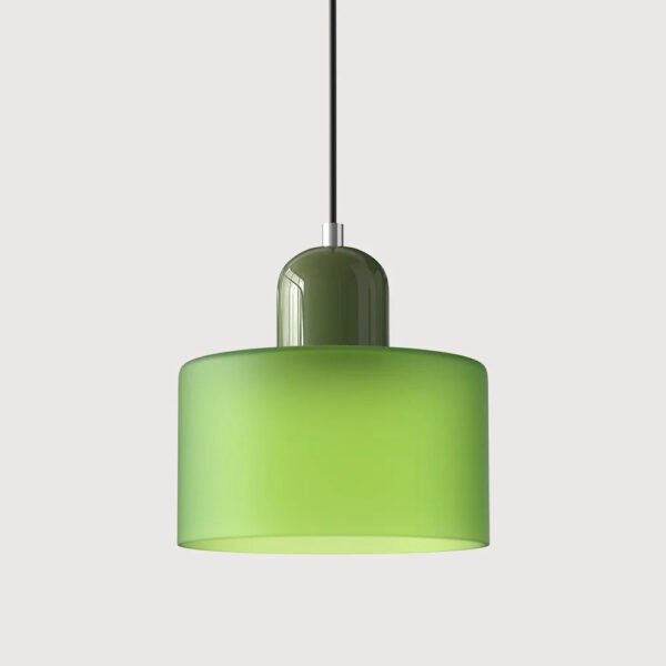 Lampa wisząca z kolorowego szkła E27 – matowa zielona